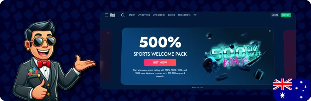 BlueChip Casino — Up to AU$3,000 + 100 Free Spins