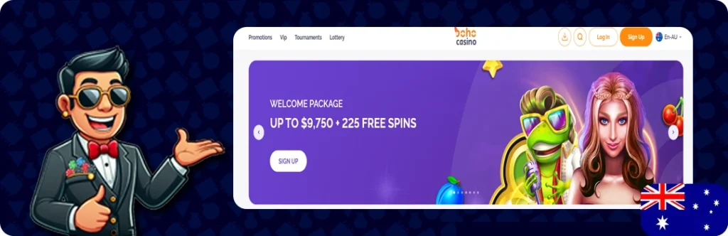 Boho Casino — 100% up to $120 + 100 Free Spins
