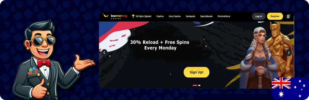 Boomerang Casino — 30% Reload + Free Spins Every Monday