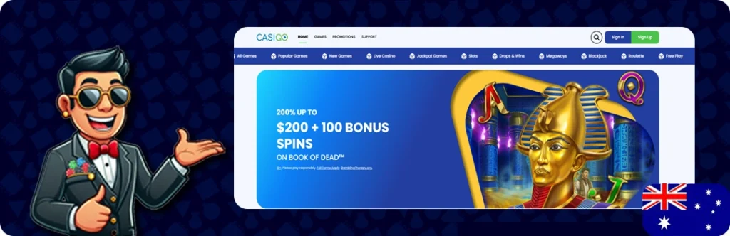 CasiGo Casino — 10 No Wagering Spins on Book of Dead

