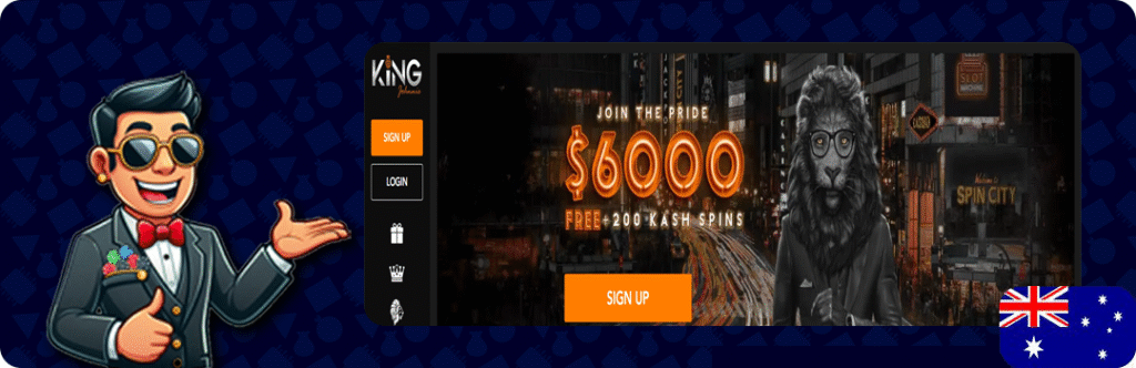 King Johnnie — $6000 welcome pack + 200 free spins