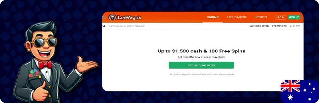 LeoVegas — Up to $1000 + 150 free spins