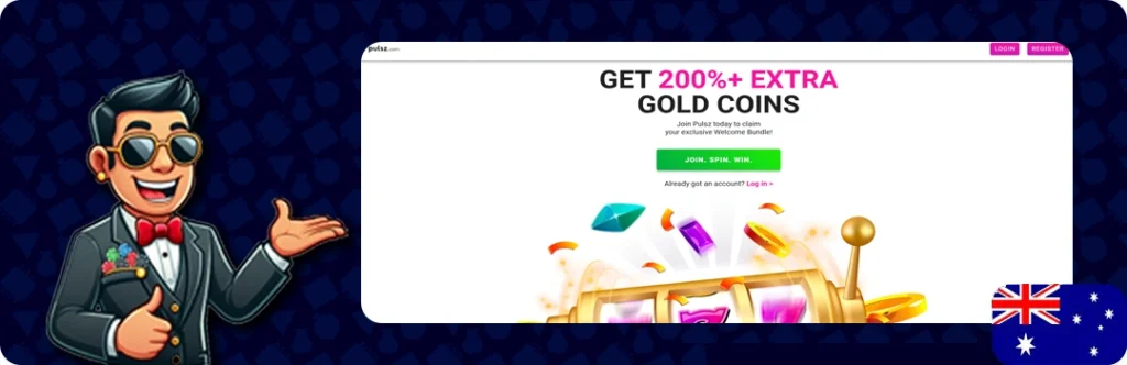 Pulsz — 2.3 Million Gold Coins + 5 Sweeps Coins on Sign-Up
