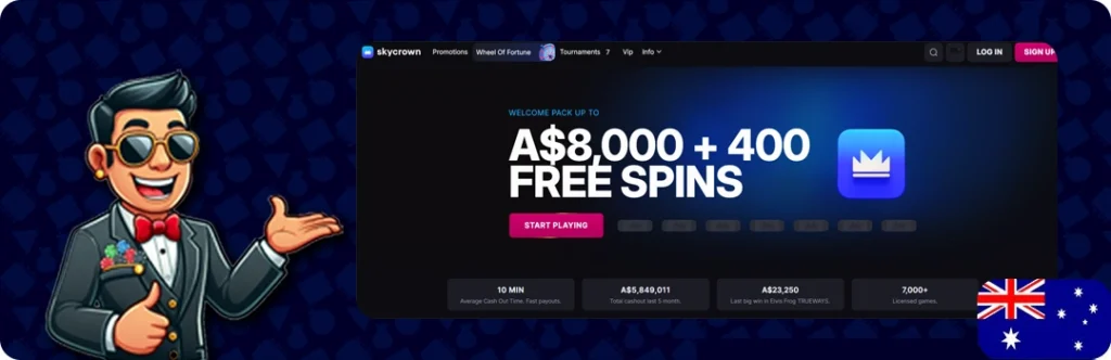 SkyCrown — Deposit $10, Get a 3-Part Welcome Bonus