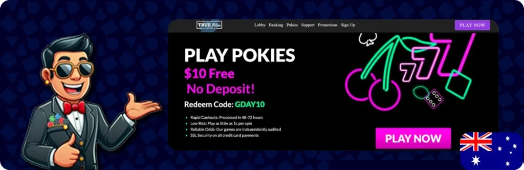 TrueBlue Spins — 200% Bonus + 80 Free Spins on Slots