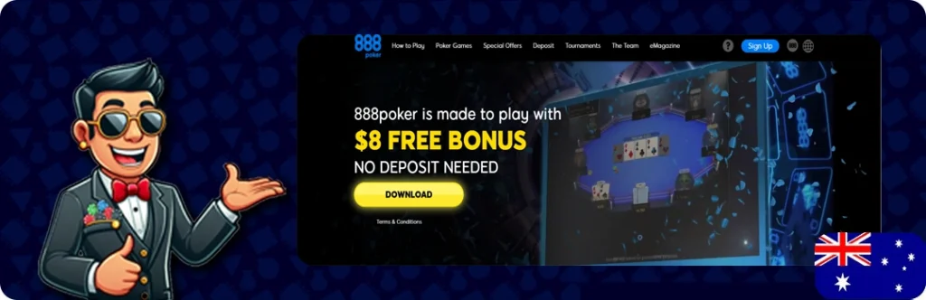 888poker — $8 Free Bonus No Deposit Needed