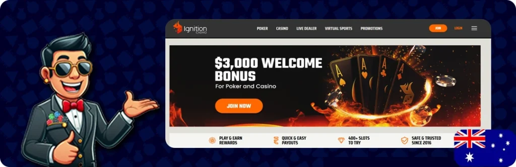 Ignition Casino — $3,000 Welcome Bonus For Poker And Casino