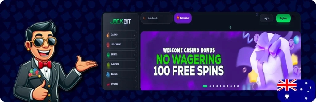Jackbit Casino — No Wagering 100 Free Spins