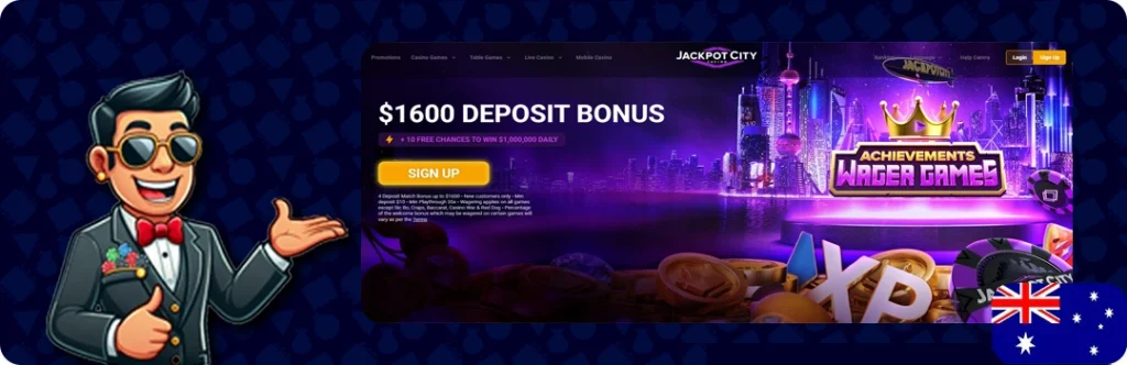 Jackpot City — Up to $1600 welcome bonus