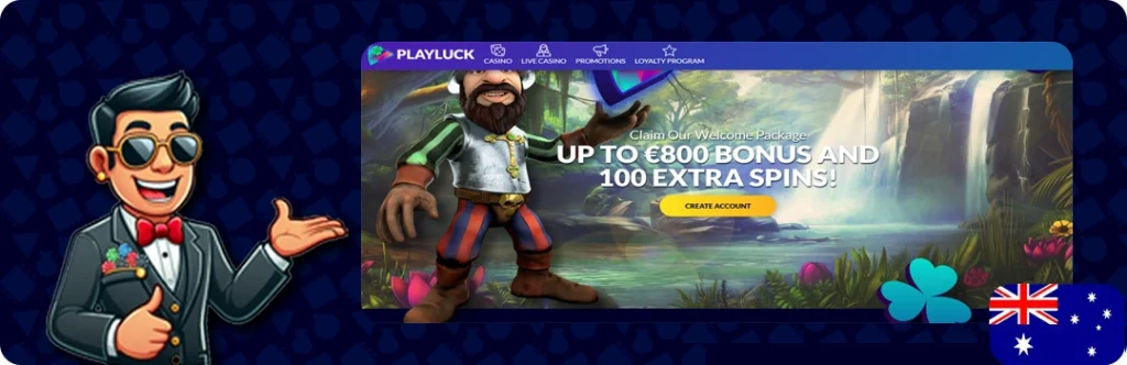 PlayLuck Casino — Up to AU$1,500 + 200 Free Spins
