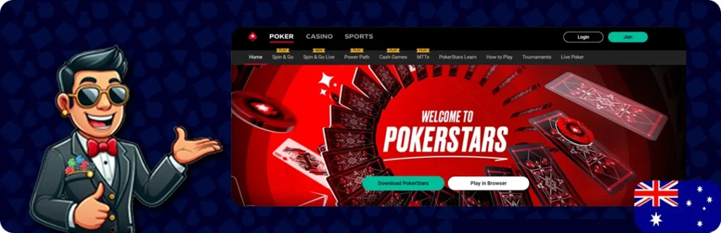 PokeStars AU — 100% up to $600 first deposit bonus