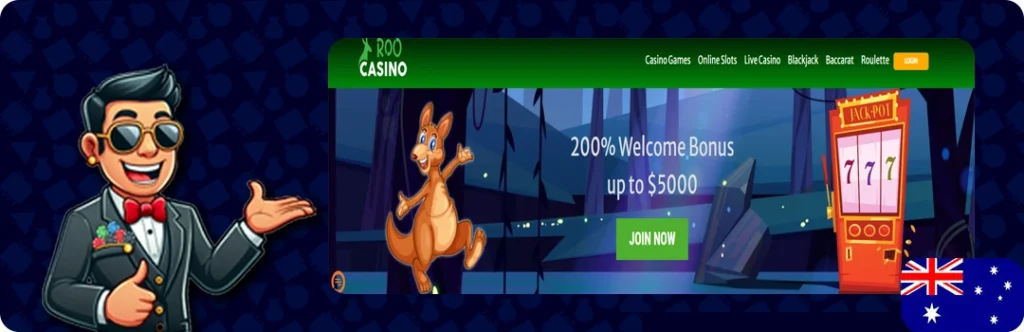 Roo Casino — 200% Welcome bonus up to $5000