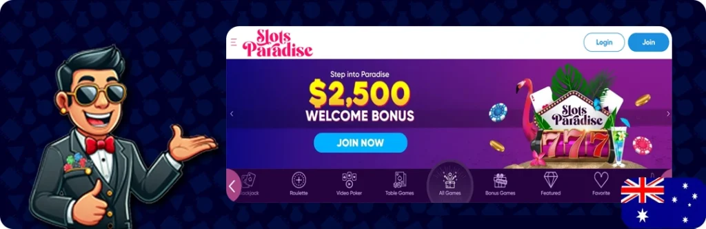 Slots Paradise — $2,500 Welcome Bonus
