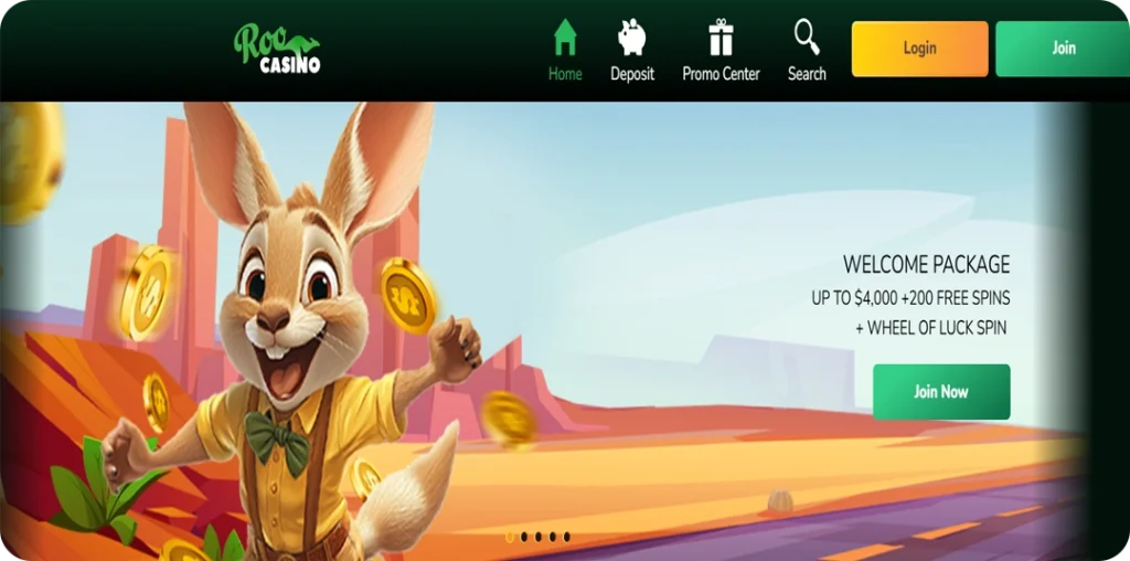 User Interface & Design Experience at Roo Casino