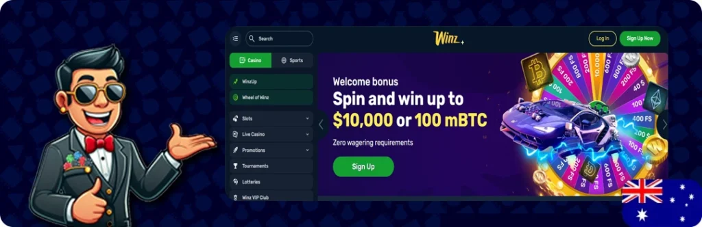 Winz.io — Spin And Win Up To $10,000 Or 100 mBTC