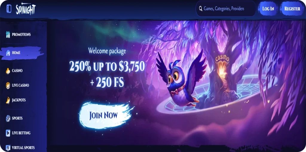 Casino Interface & User Experience at Spinight