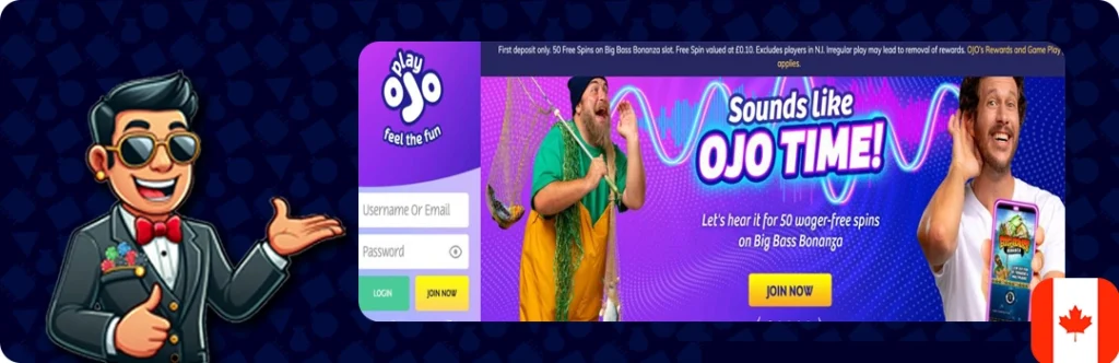PlayOJO Casino — 100% up to $500 with No Wagering on Spins
