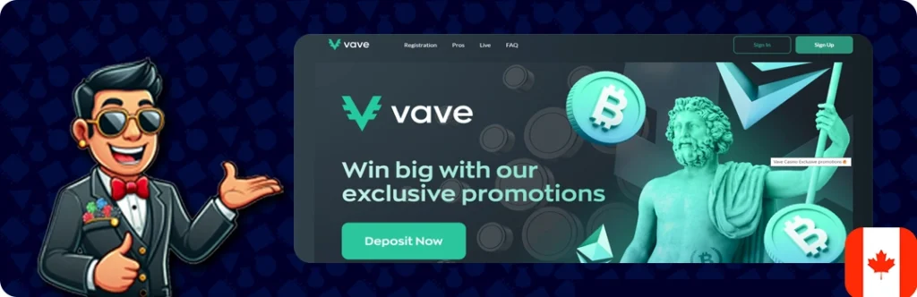 Vave Casino — 100% up to 1 ETH + Cashback on Losses