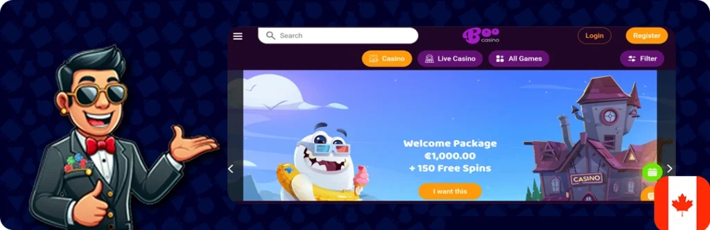 Boo Casino — 100% up to $1,000 + 150 Free Spins