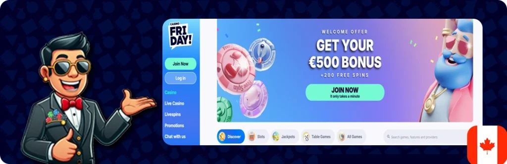 CasinoFriday — Get your €500 Bonus + 200 Free Spins