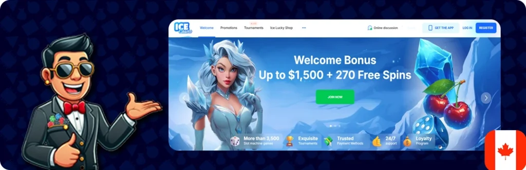 Ice Casino — Welcome Bonus Up to $1,500 + 270 free spins