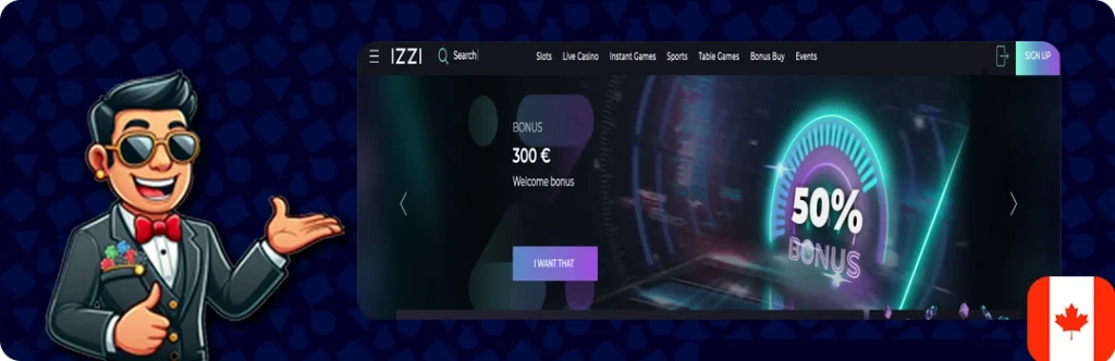 Izzi Casino — 100% up to $1,000 + 500 Free Spins