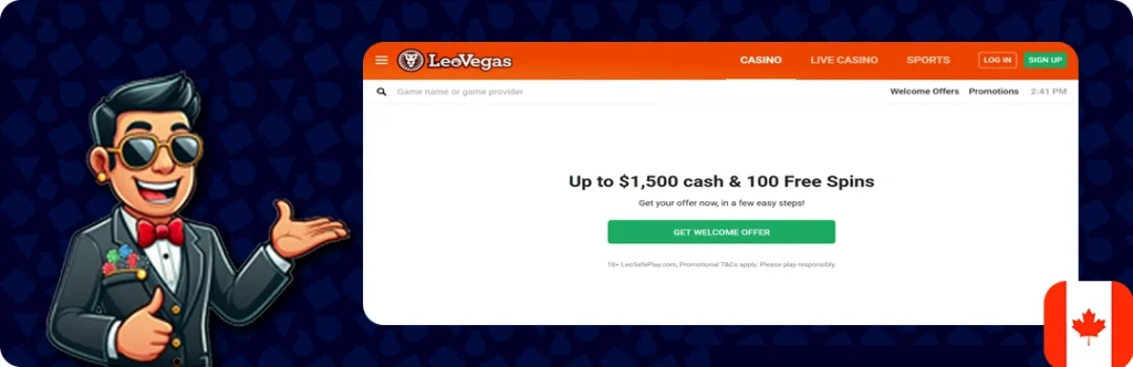 LeoVegas — Up to C$1,000 + 200 free spins
