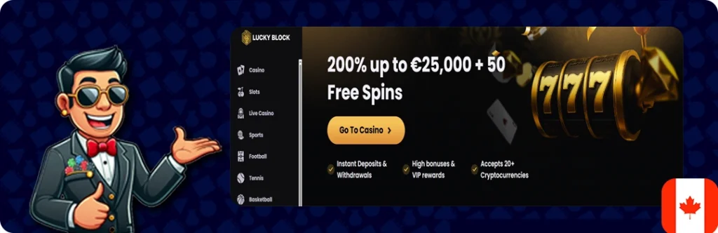 Lucky Block Casino — 200% up to €25,000 + 50 Free Spins