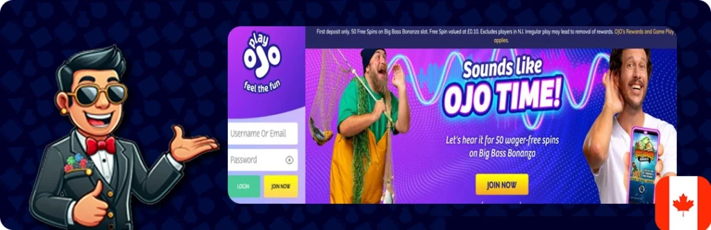 PlayOJO Casino — 50 wager-free spins