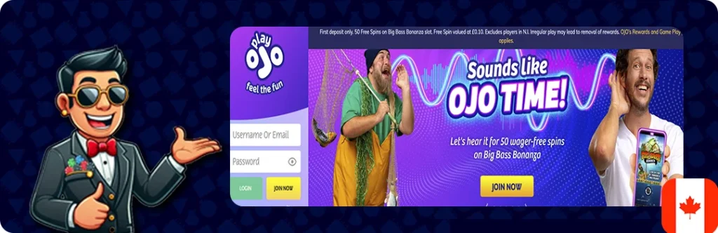 PlayOJO Casino — 50 wager-free spins