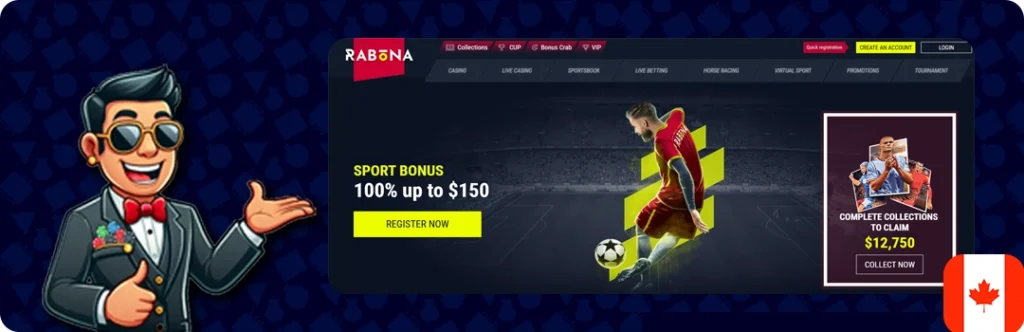 Rabona Casino — 100% Up To $150