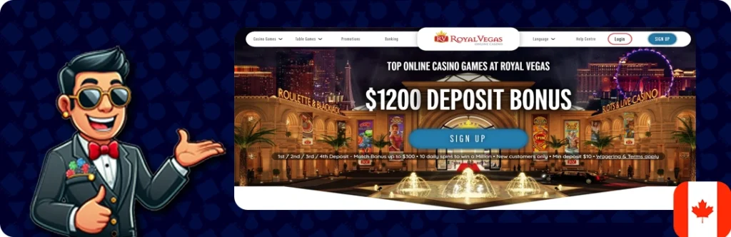 Royal Vegas — 100% up to $1,200 welcome package