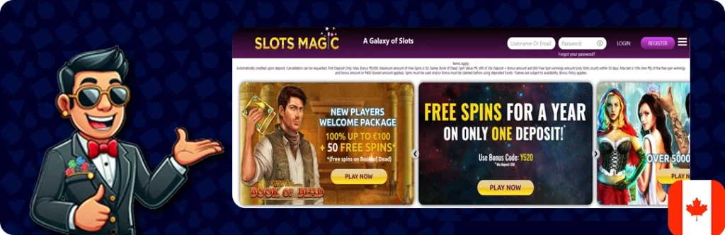 SlotsMagic — 100% up to $500 + 50 Free Spins