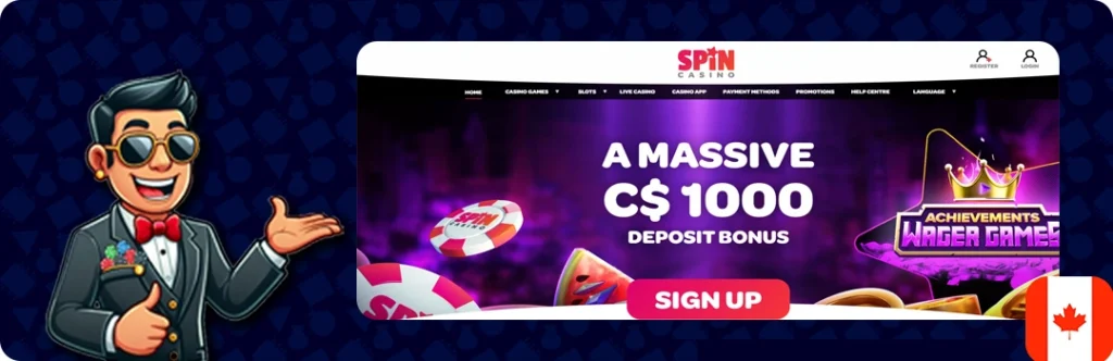 Spin Casino — C$ 1000 Deposit Bonus