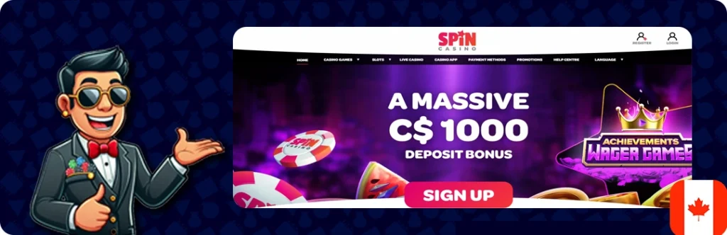 Spin Casino — C$1000 Deposit Bonus