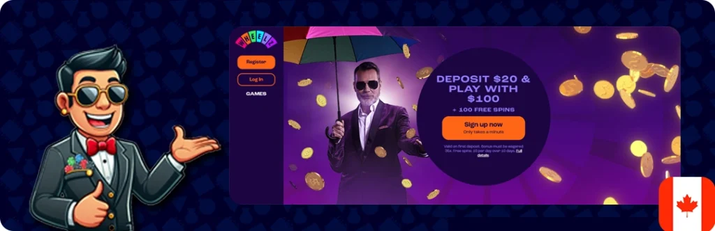 Wheelz Casino — 100% up to C$300 + 100 free spins