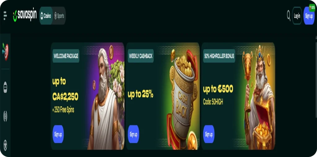 Casino Interface & Navigation