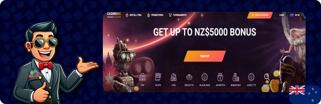 Casinonic — Get up to NZ$5000 Bonus