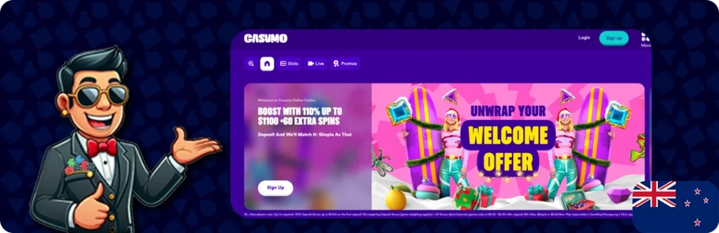 Casumo — Boost With 110% Up to $1100 +60 extra spins