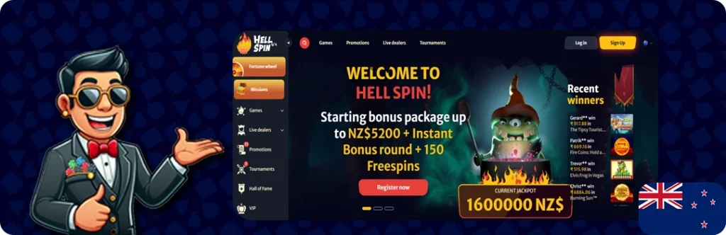 HellSpin Casino — NZ$5200 + Instant Bonus round + 150 Free Spins