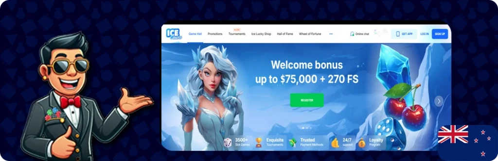 Ice Casino — Welcome bonus up to $75,000 + 270 Free Spins