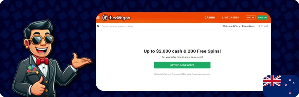 LeoVegas — Up to $2,000 cash & 200 Free spins