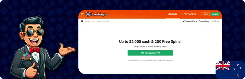 LeoVegas — Up to $2,000 cash & 200 Free spins