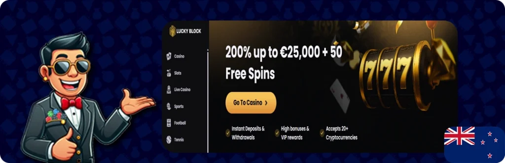 Lucky Block — 200% up to €25,000 + 50 Free Spins
