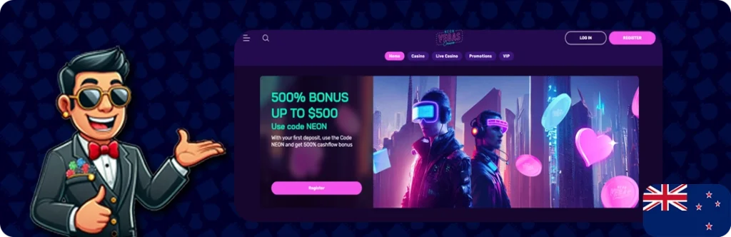 Neon Vegas Casino — 500% Bonus Up To $500 Use Code NEON