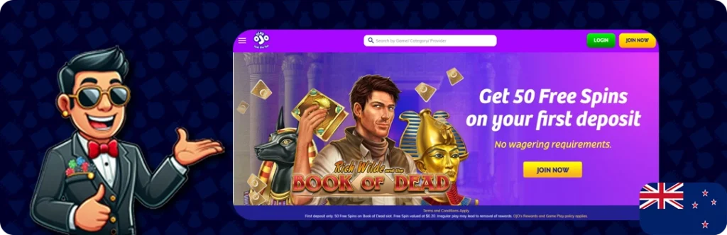 PlayOJO Casino — Get 50 free spins on your first deposit