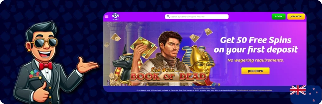 PlayOJO — Get 50 Free spins on your first deposit
