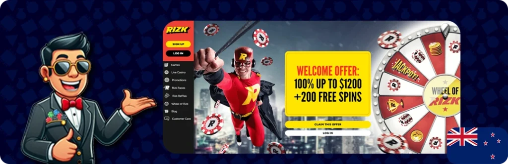 Rizk Casino — Welcome Offer: 100% Up to $12000 + 200 Free Spins