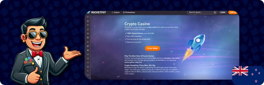 Rocketpot — 100% up to $10,000 Deposit Bonus