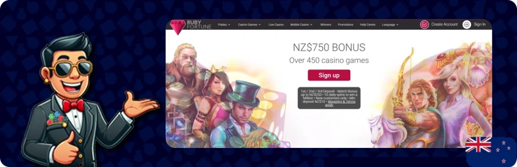Ruby Fortune — NZ$750 bonus Over 450 casino games